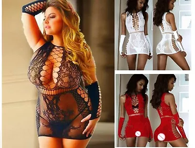 £7.97 • Buy Women Ladies Lingerie Lace Erotic Underwear Babydoll Fishnet Bodysuit Crotchless