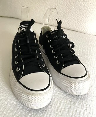 £14.99 • Buy Converse All Star Black Platform Canvas Trainers UK 5