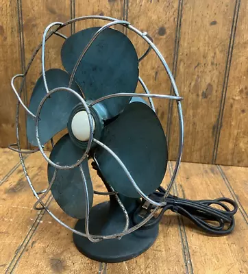 Vintage Electrex X161 Electric Table Fan 4 Blades Cast Iron Base Tested Working • $30