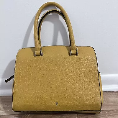 Seven Days Vegan Mustard Yellow Satchel Handbag Purse Shoulder Bag Medium • $21