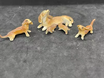 Lot Of 6 Miniature Porcelain Dachshund Figurines Mama/3 Puppies/+2 Others • $15.30