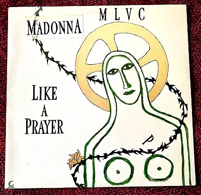 Madonna Like A Prayer Eu Name Sticker Promo Hype Nun Boobs Sean Penn Lp Record • $40