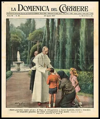 Pope Pius XII Blesses  Children In Castel Gandolfo Antique DDC Cover 1947 • $36.99