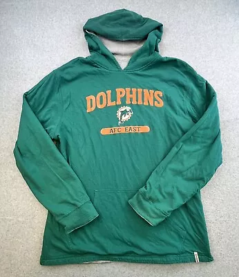 Miami Dolphins Hoodie Mens Large Reversible Long Sleeve Pullover Jacket Adult • $24.88