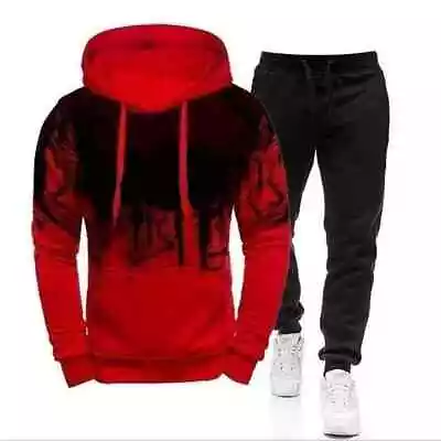 Men's Hoodie Set Pullover Hoodie Splash-ink Printing Trend Long-sleeved Hoodie • $29.46