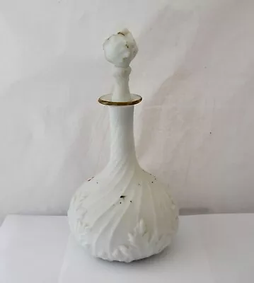 Victorian Milk Glass Cologne Or Barber /Perfume Vanity Bottle • $34.99