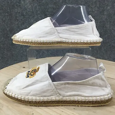 $35.09 • Buy POLO Ralph Lauren Shoes Womens 9 D Barron Crest Espadrille Loafer White Cotton