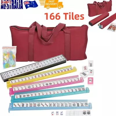 American Mahjong Set 166 Tiles 4 Colors Pushers/Racks Mah Jongg Set W/Soft Bag • $110