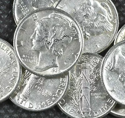 ✯ Estate Coin Lot Mercury Silver Dimes UNC+ MS++ BU ✯ 90% Silver RARE ✯ • $19.95