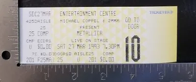 Metallica - Vintage March 27 1993 Sydney Australia Mint Whole Concert Ticket • $50.58