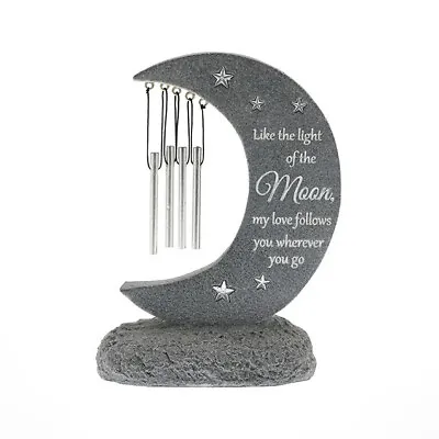 Memorial Graveside Moon Windchime Faux Marble Garden Grave Family Friend • £23.95