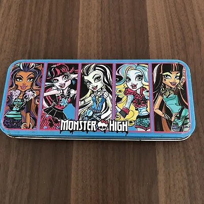 Monster High Dolls Tin Metal Pencil Box Container Decor Storage Rectangular • $12.99