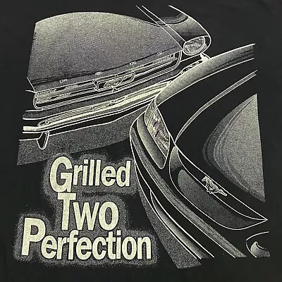 Ford Mustang ‘Grilled Two Perfection’ Men’s Vintage 90’s T Shirt XL Black ~ EXC! • $45.99