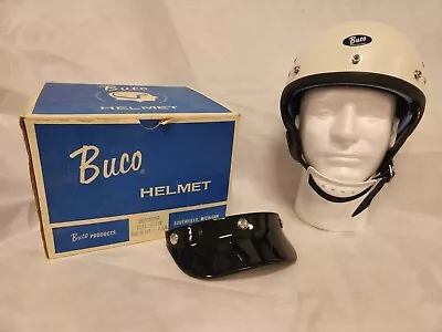 Vintage Buco 1641 Defender Helmet With Visor White With Chinstrap New In Box • $675
