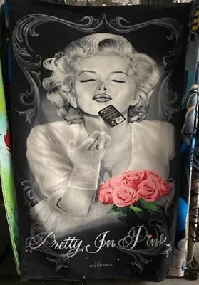 Marilyn Monroe New Pretty In Pink Roses Beach Pool Gift Towel Blow A Kiss DGA • $20.92