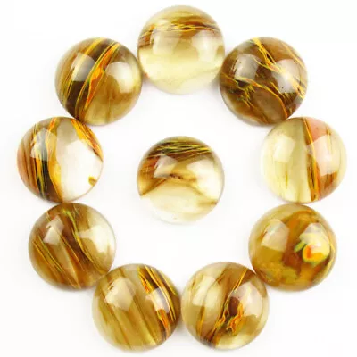 10Pcs 16x6mm Volcano Cherry Quartz Round Cab Cabochon TJ90506 • $14.10