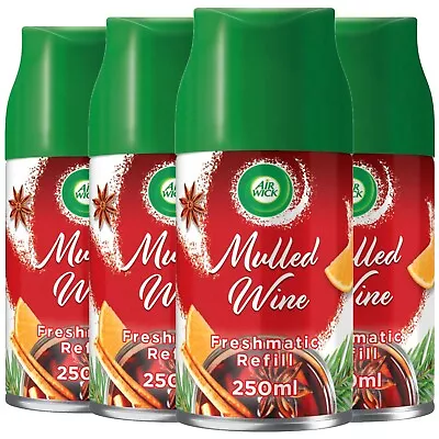 4 X Air Wick Mulled Wine Freshmatic Refill Air Freshener Autospray 250ml • £13.99