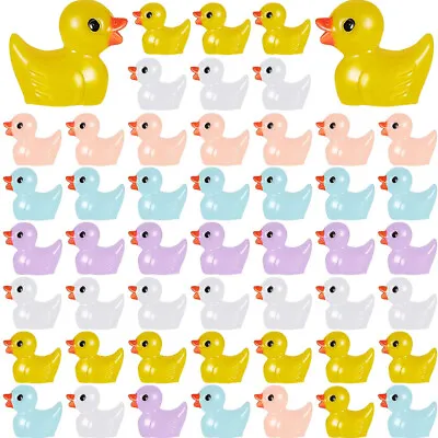 50PC Mini Rubber Ducks Miniature Resin Ducks Yellow Tiny Duckies Cute Decoration • £6.34