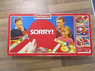 Waddingtons Sorry Board Game (1985) Vintage Missing One Pawn See Desc • £5.99