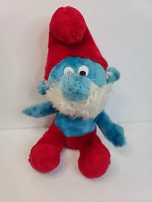 Vintage Peyo 1979 Wallace Berrie & Co. 10in Papa Smurf Plush Bean Bag Plush • $7.99