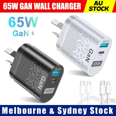 PD 65W GaN Charger Type C QC3.0 Fast Charging Wall Adapter For Mobile Tablet • $17.99