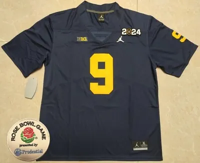 Michigan Wolverines Blue Football Jersey 2024 Playoff Edition  All Stitched • $99.99