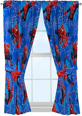 $56.76 • Buy Jay Franco Marvel Spiderman 'Astonish' 42  X 63  Curtain Panel Pair With Tie Bac