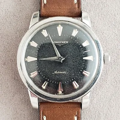1950s Vintage Longines All Guard Pre Conquest Automatic Watch Rare Black Dial • $645