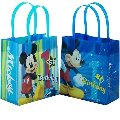 12PCS- 6  Disney Mickey Mouse 1st Birthday Party Favor Goodie Loot Bag Small • $17.98