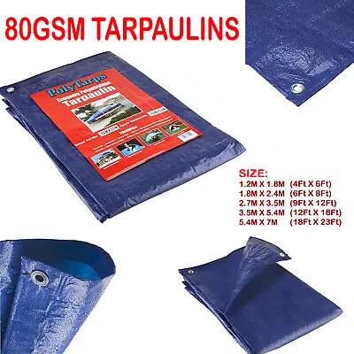 Waterproof Tarpaulin Ground Sheet Lightweight Camping Cover Dust Multi Purpose • £9.99