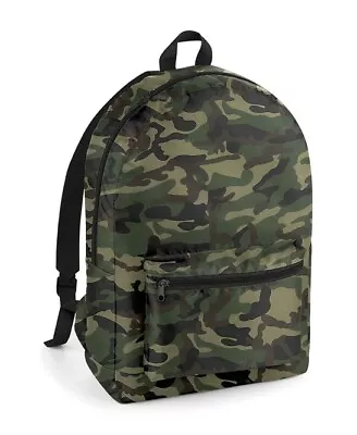 Mens Foldable Backpack Packaway Camouflage Rucksack Gym Travel Hand Luggage Bag • £10.99