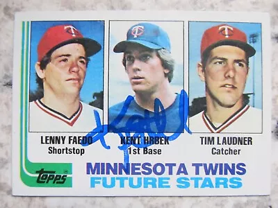 Twins Kent Hrbek Signed Autographed 1982 Topps Minnesota Twins Future Stars Mint • $10