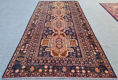 Hand Knotted Vintage Afghan Zakani Balouch Wool Area Rug 7.6 X 3.7 Ft (1076 PEW) • $0.99