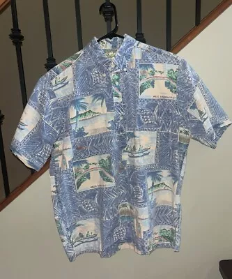 Reyn Spooner Mele Kalikimaka Hawaiian Shirt Large 1996 Christmas Shirt Rainbow • $43.99