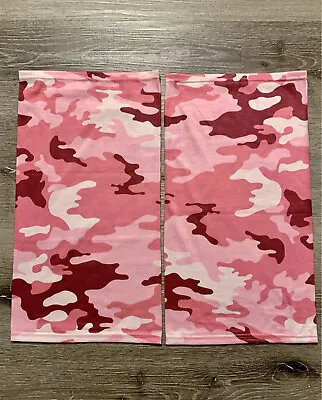 2 Pack Multi-Use Face Mask Tube Scarf Head Neck Gaiter Pink White Red Camo • $11.59
