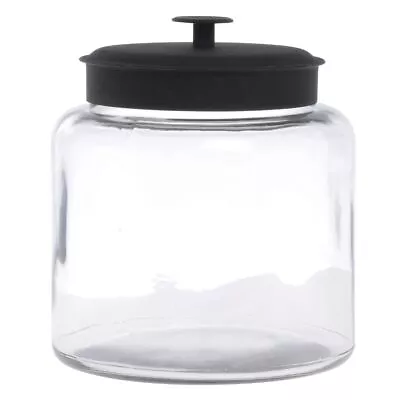 Anchor Hocking? 1 1/2 Gal Glass Montana Jar With Black Metal Lid - 8 1/2 Dia X • $47.32