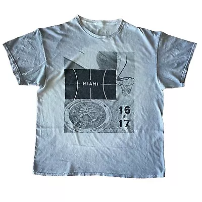 2016-17 Miami Heat T Shirt Mens XL Gray Tie Dye Fan Souvenir NBA Season 2010s • $3.27