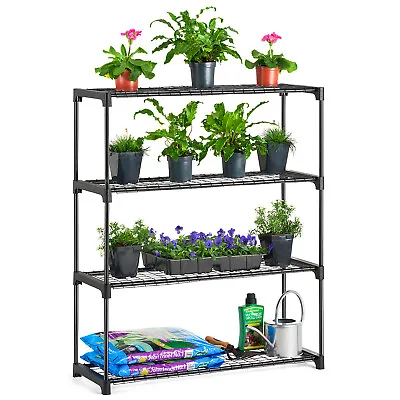 £24.99 • Buy Greenhouse Staging 4 Tier Garden Shelving Plant Stand Rack 107.5cm X 90cm X 30cm