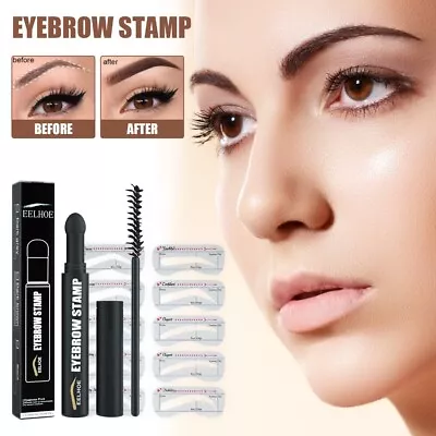 £3.97 • Buy Eyebrow Stamp Pen And Stencil Kit Brow Powder Shaping Waterproof With Brush