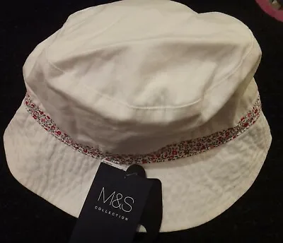 M & S Cotton Reversable Hat Size Small - Medium BNWT • £4.99