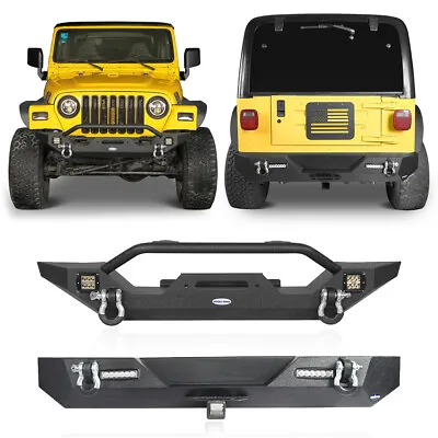 Off-Road Front Rear Bumper Assembly W/Winch Plate For 1997-2006 Jeep Wrangler TJ • $495.25
