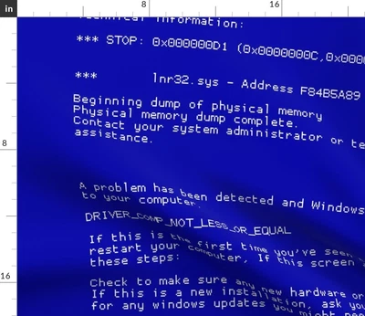 $61 • Buy Computer Geek Science Pixel Windows Blue Screen Spoonflower Fabric By The Yard
