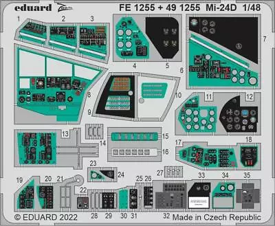 Eduard 1/48 Mi-24D Hind Cockpit (Trumpeter) FE1255 • $13.99