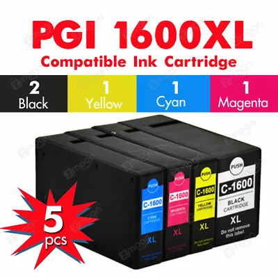 5X Non-OEM PGI1600XL PGI 1600XL Ink Cartridges For Canon 2060 2360 MB2760 MB2160 • $21.80