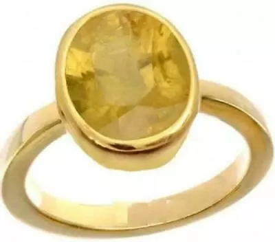 Natural Yellow Sapphire Gemston Pukhraj Panchdhatu Rashi Ratan Astrological Ring • $104.50