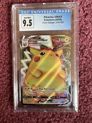 $18 • Buy CGC 9.5 2020 Pokemon Vivid Voltage 044/185 Pikachu VMAX