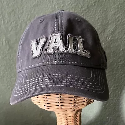 Vail Ski Resort Colorado Rocky Mountains Cap Strap Back Taupe Cotton Canvas Hat • $14.55