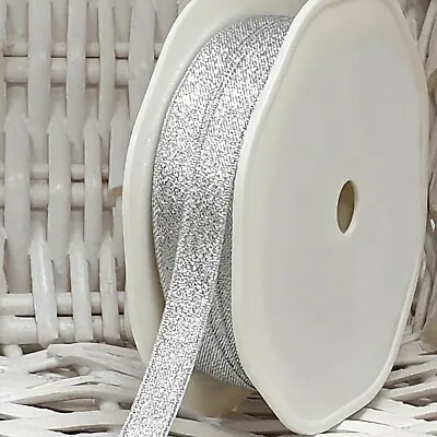 GLITTER GOLD/SILVER Ribbon Small-Large Craft Gift Wrap Wedding Cake Edge Per 1M • £1.78