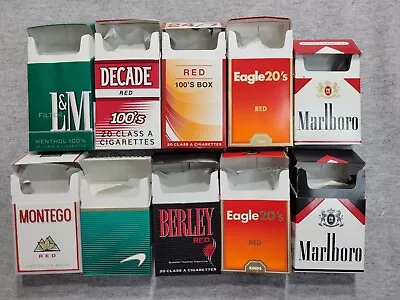 Collectible 10 Used EMPTY Cigarette Boxes Packs No Tobacco Marlboro Newport L&M • $11.04