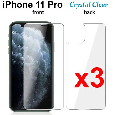 X3 Soft PET Film Screen Protector Guard For Apple Iphone 11 PRO Front And Back • $7.50